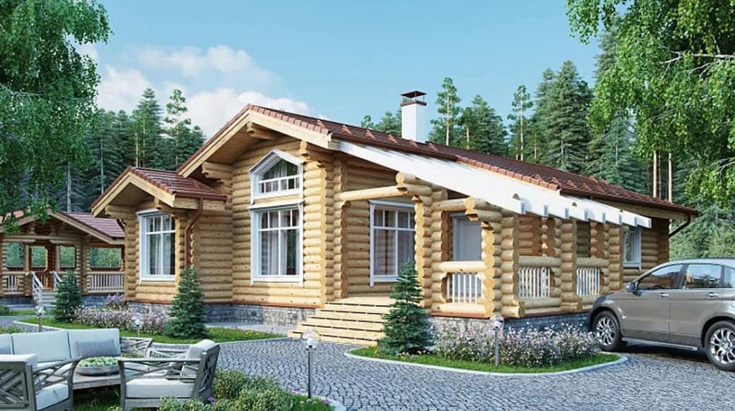 Дом из оцилиндрованного бревна