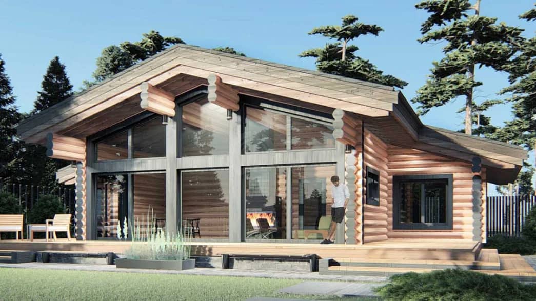 Дом из оцилиндрованного бревна