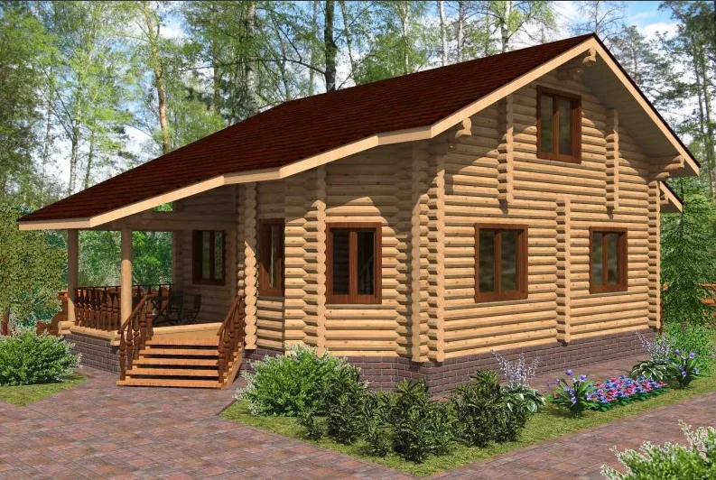 Дом из оцилиндрованного бревна