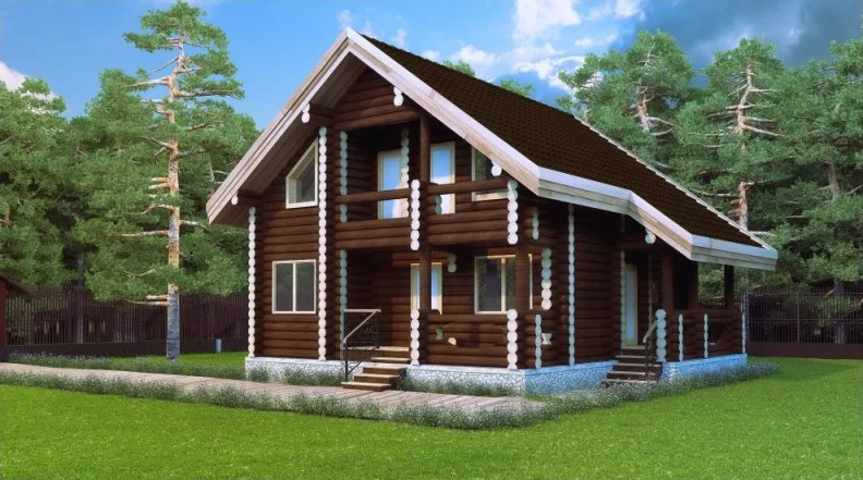 Дом из оцилиндрованного бревна