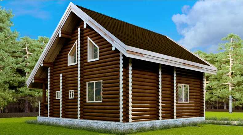 Дом из оцилиндрованного бревна