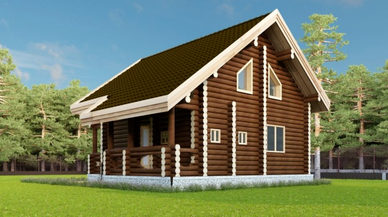 Дом из оцилиндрованного бревна