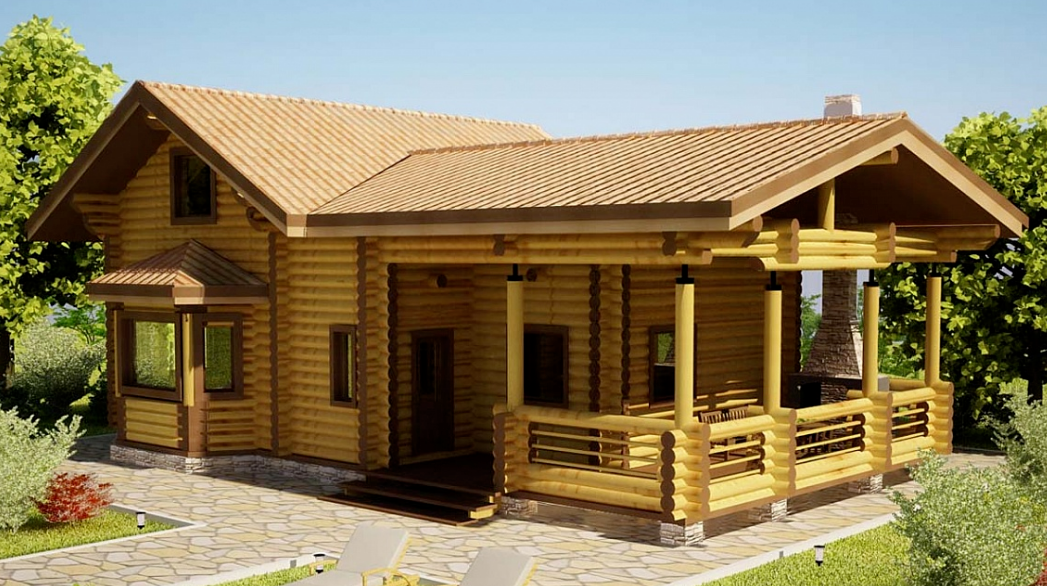 Дом из оцилиндрованного бревна