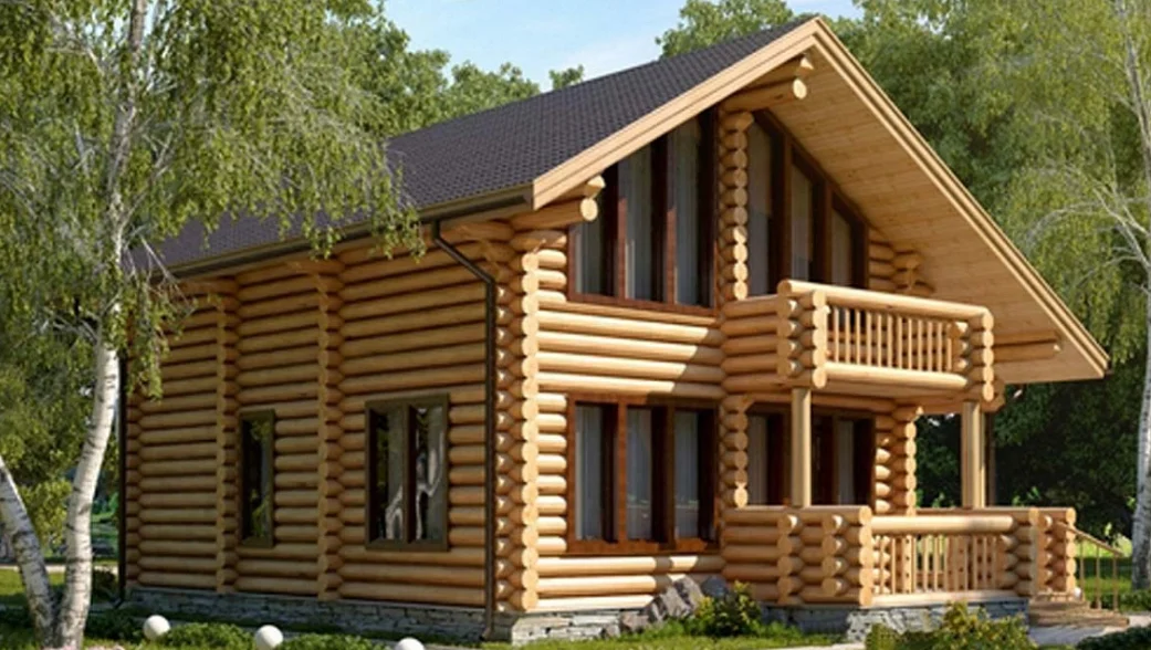 Дом из оцилиндрованного бревна