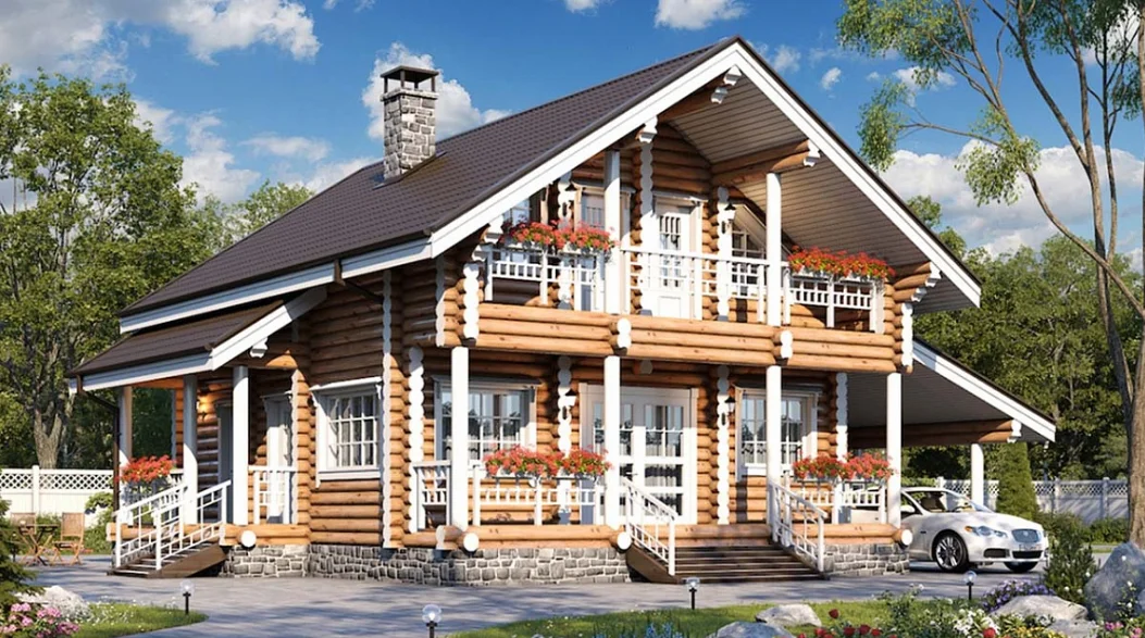 Дом из оцилиндрованного бревна