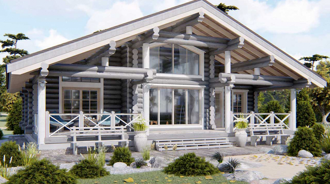 Дом из оцилиндрованного бревна