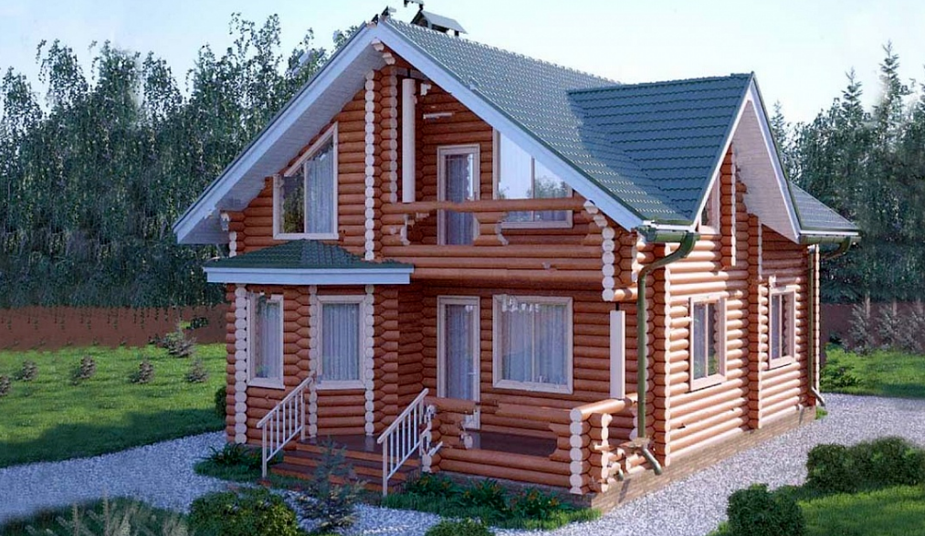 Дом из оцилиндрованного бревна