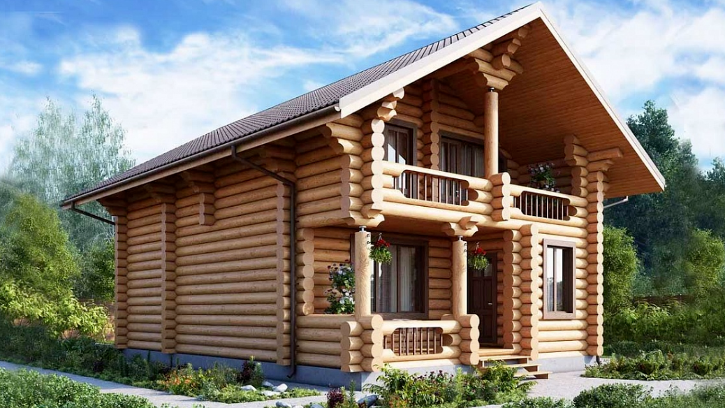 Дом из оцилиндрованного бревна