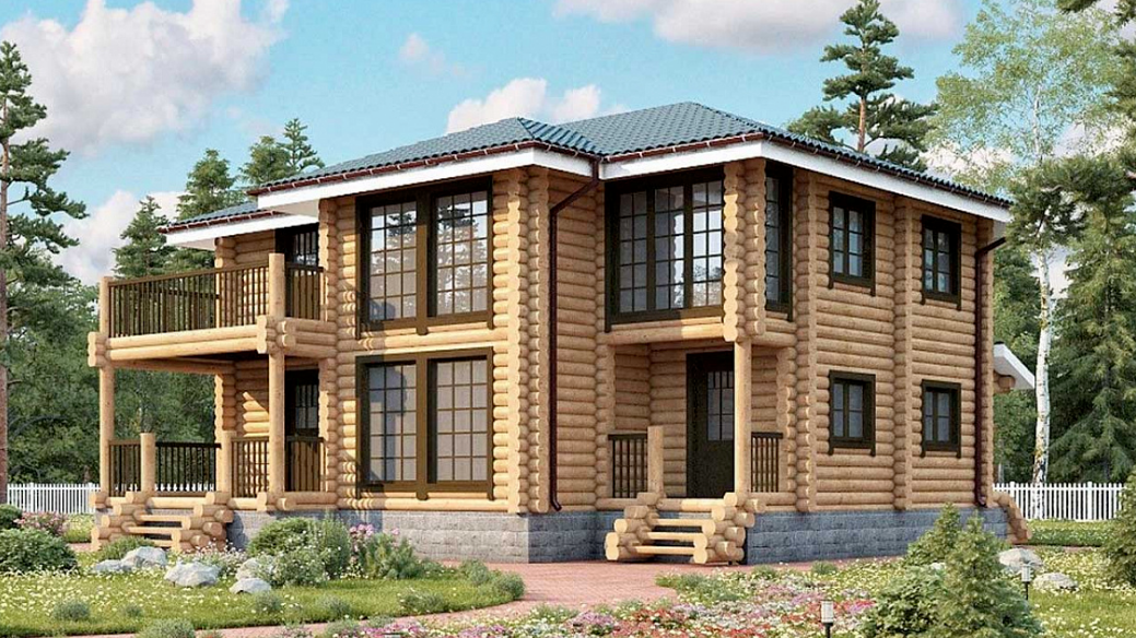 Дом из оцилиндрованного бревна