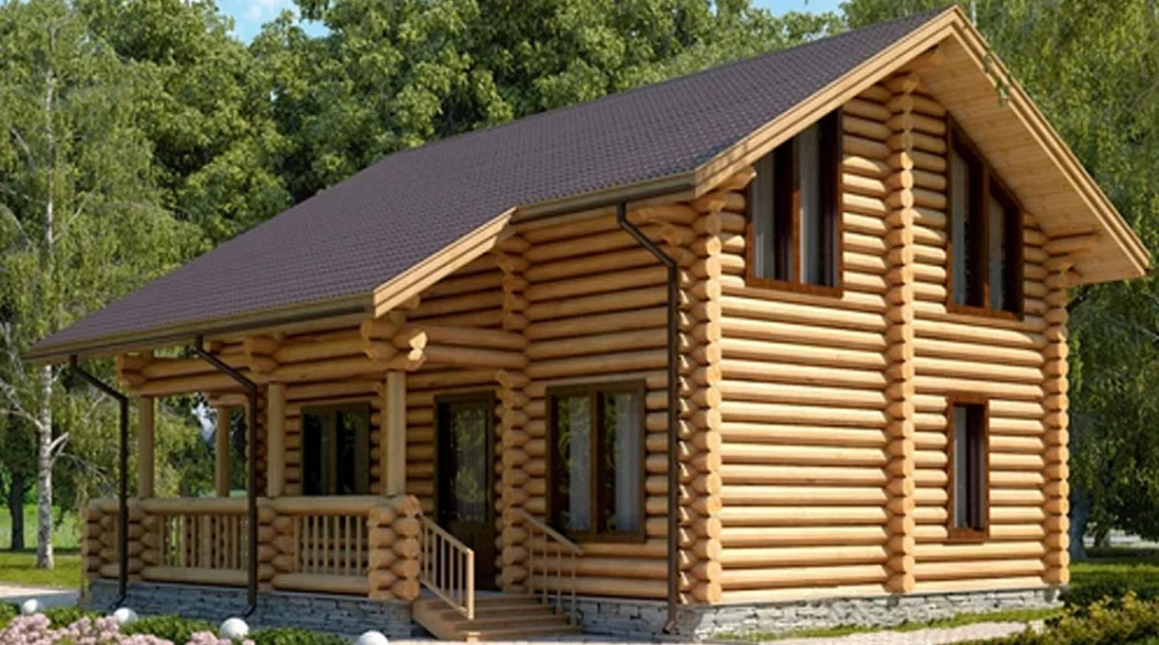 Дом из оцилиндрованного бревна