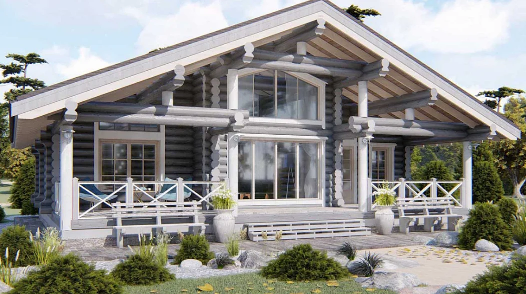 Дом из оцилиндрованного бревна