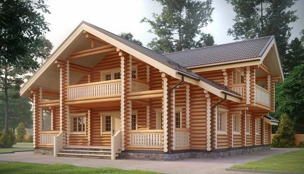 Дом из оцилиндрованного бревна