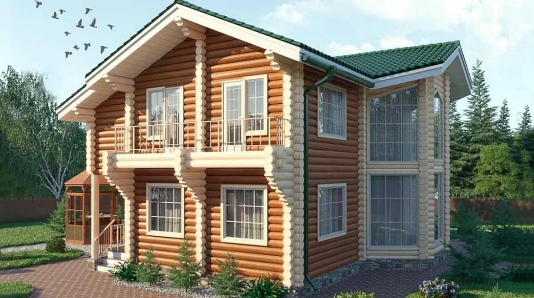 Дом из оцилиндрованного бревна