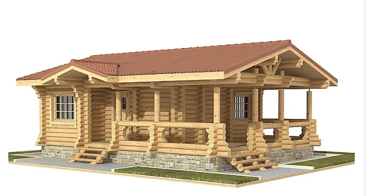 Баня из оцилиндрованного бревна