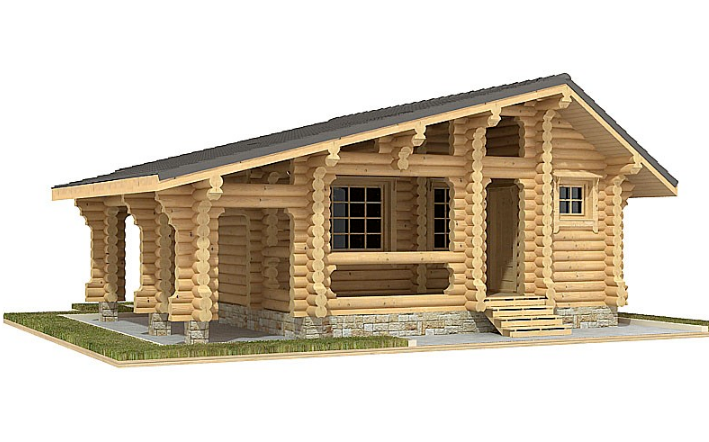 Баня из оцилиндрованного бревна