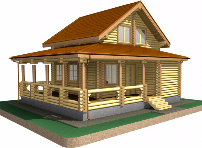 Баня из оцилиндрованного бревна