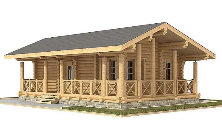 Баня из оцилиндрованного бревна