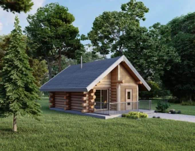 Баня ручной рубки из кедра